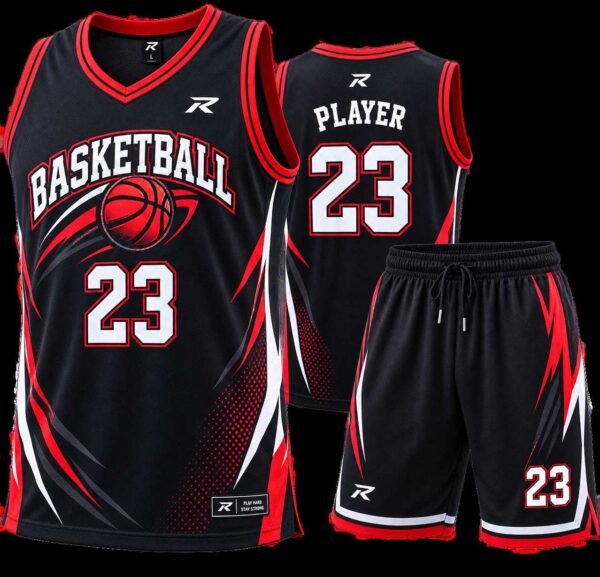 Custom basketball kit with jersey and shorts
